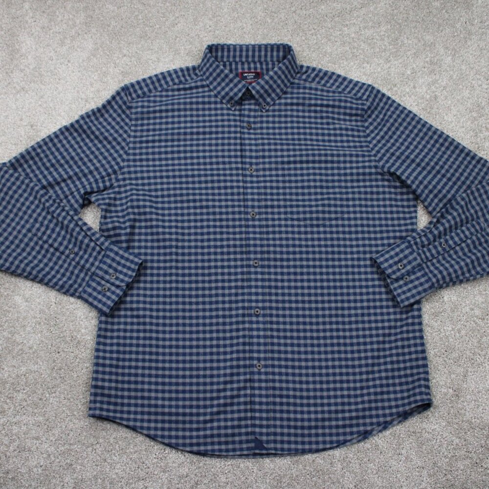 UNTUCKit Bergstrom Shirt Mens XL Blue Regular Fit Cotton Long Sleeve Button Up‎